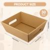 Fainne 30 Pieces Baskets for Gifts Empty 10 x 8 Inch Gift Baskets Empty to Fill Large Graduation Cardboard Market Tray with Handles for Birthday Wedding Summer Thanksgiving Home(Brown) view 2