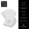 Luxe Party 112 Pack Monogram Napkins | Letter O Initial | Disposable | Premium Airlaid | Linen Feel | Decorative Table Setting | Guest Towel Napkin | White and Silver view 2