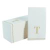 Luxe Party 112 Pack Monogram Napkins | Letter T Initial | Disposable | Premium Airlaid | Linen Feel | Decorative Table Setting | Guest Towel Napkin | White and Gold view 1