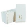 Luxe Party 112 Pack Monogram Napkins | Letter G Initial | Disposable | Premium Airlaid | Linen Feel | Decorative Table Setting | Guest Towel Napkin | White and Gold view 1