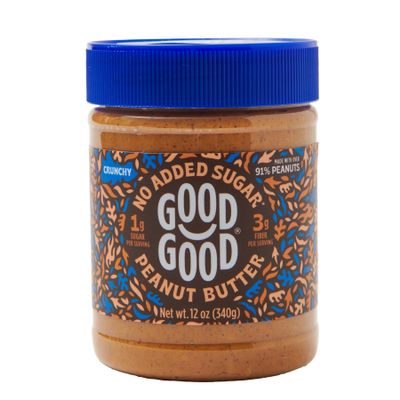 GOOD GOOD Crunchy Peanut Butter Keto Friendly - Low Carb & No Added Sugars - Vegan - No Preservatives - Non-GMO - 12 oz / 340g (Pack of 1)