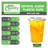 EcoQuality Clear Plastic Disposable Cups With Lids | 14 oz Cups, 400 Pack | Crystal Clear PET Cup | Cold Smoothie | Iced Coffee Go Cups | Ideal for Coffee, Parfait, Juice, Soda, Cocktail, Party Cups view 3