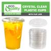 EcoQuality Clear Plastic Disposable Cups With Lids | 14 oz Cups, 400 Pack | Crystal Clear PET Cup | Cold Smoothie | Iced Coffee Go Cups | Ideal for Coffee, Parfait, Juice, Soda, Cocktail, Party Cups view 4