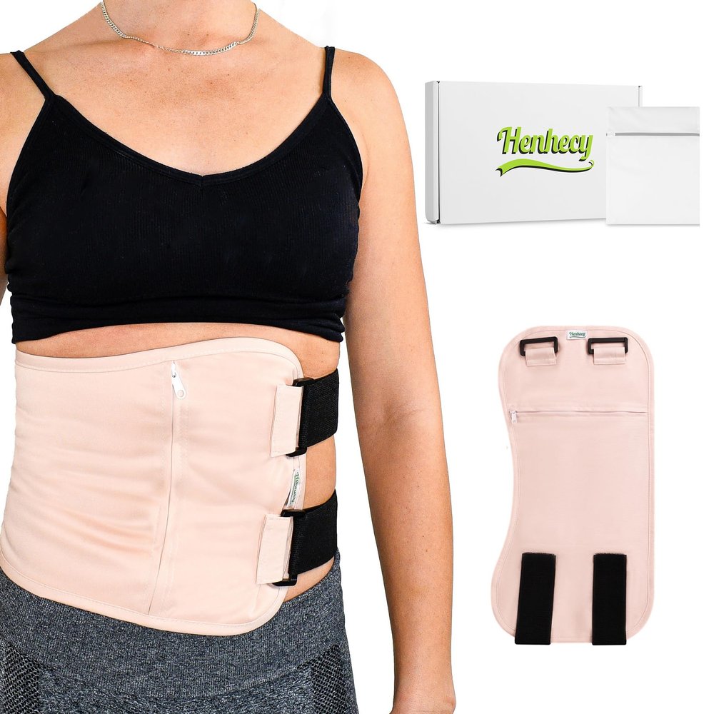 Castor Oil Pack Wrap for Stomach - Caster Oil Wrap for Liver Detox and Cleansing with Extra Pouch for Ice or Heating Pad - Soft Cotton, Reusable and Mess-Free (Castor Oil Not Included)