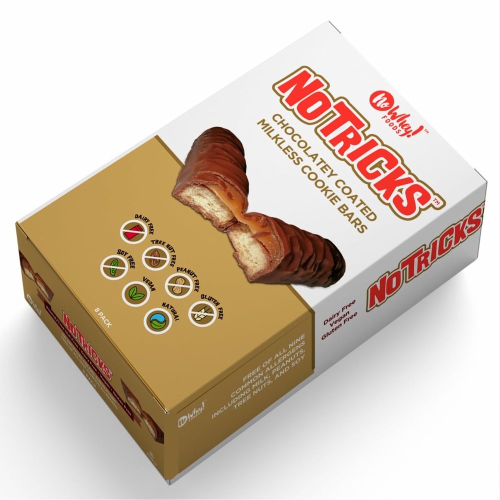 No Tricks Caramel Cookie Bars Family Pack (8 Pack) Vegan, Allergy-Friendly, Kosher Dairy Free, Peanut Free, Tree Nut Free, Egg Free, Soy Free, Gluten Free, Sesame Free No Artificial Colors or Flavors Top 9 Allergen Free No Whey! Foods
