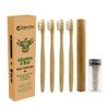 Gaia Guy Bamboo and Boar Bristle Toothbrush (4 Pack) + Travel Case & Silk Dental Floss | 100% Compostable Bristles and Floss | Eco-Friendly Dental Set | Biodegradable & Compostable Wooden Toothbrushes view 1