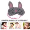 1pc Plush Rabbit Eye Mask Breathable Sleeping Mask for Comfortable Sleep Elastic Fit for Adults and Boys and Girls Adorable Grey Long-Eared Design for Travel and Relaxation view 4