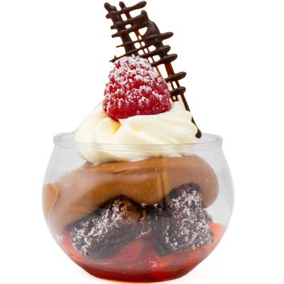 48 Pack 3 oz. Sphere Mini Dessert Cups Parfait Professional-Grade Recyclable Clear Disposable Plastic Fishbowl for Parfait Desserts, Appetizers, Events, and Parties CMJJ