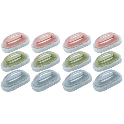 12 Pcs Cleaning Handle Brush Sink Sponge Dishwasher Pot Washing Handle Sponge Brush Pad Dish Wok Household Pp Dish
