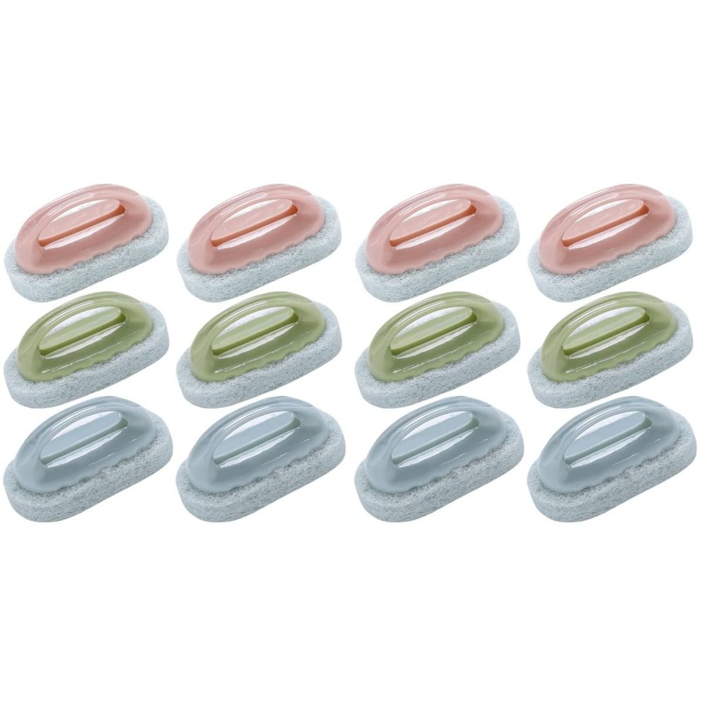 12 Pcs Cleaning Handle Brush Sink Sponge Dishwasher Pot Washing Handle Sponge Brush Pad Dish Wok Household Pp Dish
