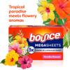 Bounce Mega Dryer Sheets, Paradise Blossom, 130 Count, Mega Fabric Softener Sheets with Static Control, Wrinkle Reduction, Extra Softness, Lasting Scent, Repels Lint view 4