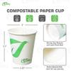 8 oz Compostable Paper Cups - Biodegradable Disposable White Paper Coffee Cups PLA Lined - Eco-friendly Hot and Cold Drinking Cups for Travel, Picnic, Party and Events (25) view 3