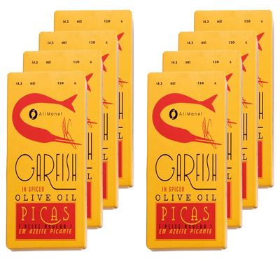 Ati Manel Canned Garfish in Spiced Olive Oil | 8 x120g Tinned Fish | Canned in Olive Oil