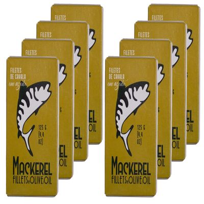 Ati Manel Canned Mackerel Fillets in Olive Oil | 8x 125g Tinned Fish | 8 pack, 8.0 Count