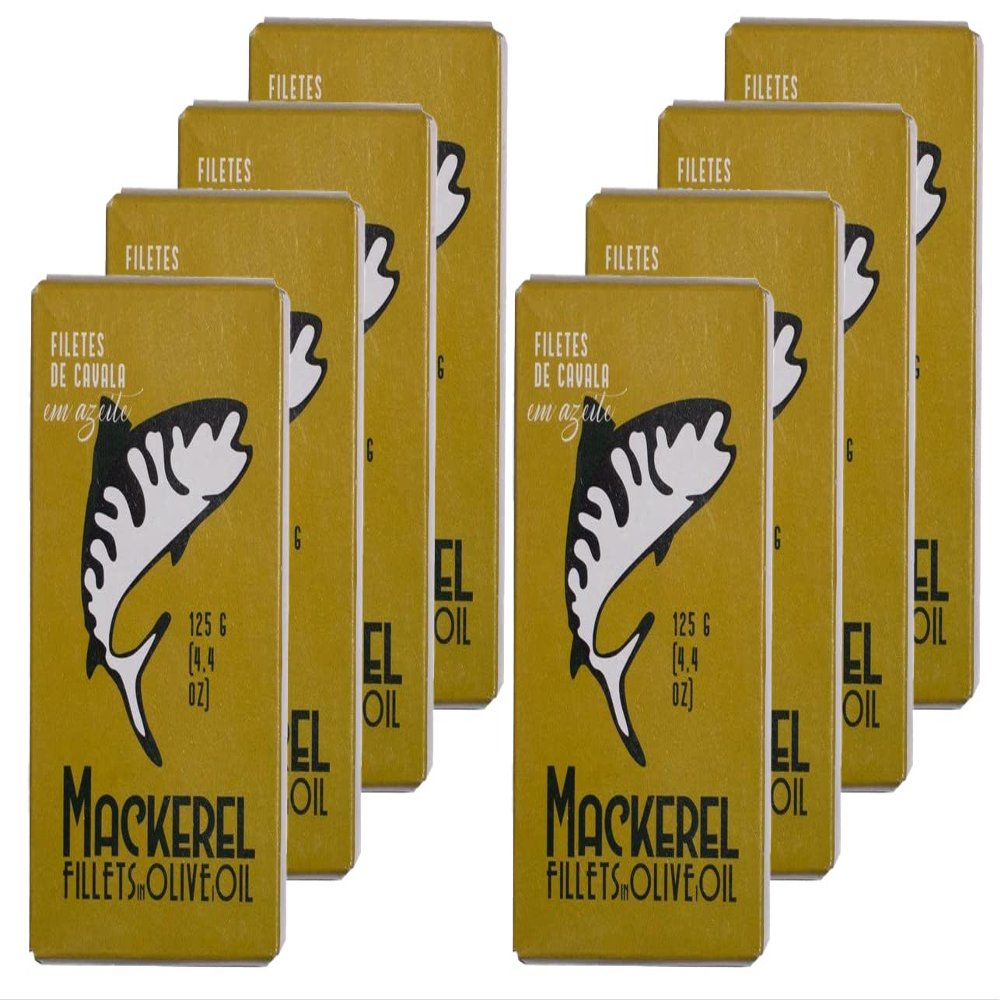 Ati Manel Canned Mackerel Fillets in Olive Oil | 8x 125g Tinned Fish | 8 pack, 8.0 Count