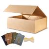 BOXHOME 5 Pack Large Gift Box, Brown Kraft, 13x10x5 inch with Magnetic Lids Gift Packaging Box, Groomsmen Boxes for Presents Contains Card, Ribbon, Foldable view 1