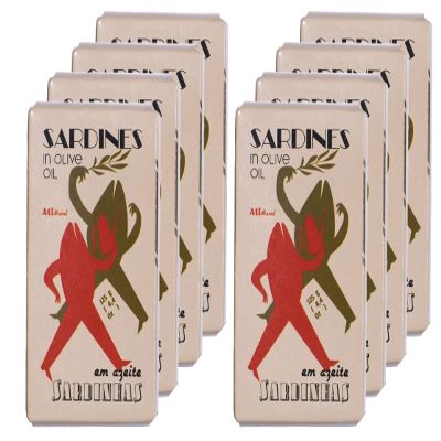 Ati Manel Canned Sardines in Olive Oil | 125g Tinned Fish | 8-Pack of 125g Cans