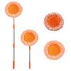 360 Rotatable Adjustable Cleaning Mop,Extendable Mops for Floor Cleaning,Orange Wall Cleaning Mop with Coral Velvet and Chenille Cloth Two Mop Head(27IN - 45IN) (A) view 1