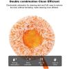360 Rotatable Adjustable Cleaning Mop,Extendable Mops for Floor Cleaning,Orange Wall Cleaning Mop with Coral Velvet and Chenille Cloth Two Mop Head(27IN - 45IN) (A) view 3