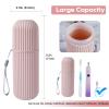 UCEC Toothbrush Travel Case, 8.2 Inch Longer Holder, Portable for Traveling Camping Business Trip School Bathroom, 2 Pack (Blue, Pink) view 4