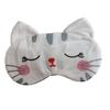 Cute Travel Cat Sleep Eye Mask, Soft Animal Cartoon Funny Blindfold Sleeping Eye Mask Eye Cover for Women Sleep Plane Office Nap (White) view 1