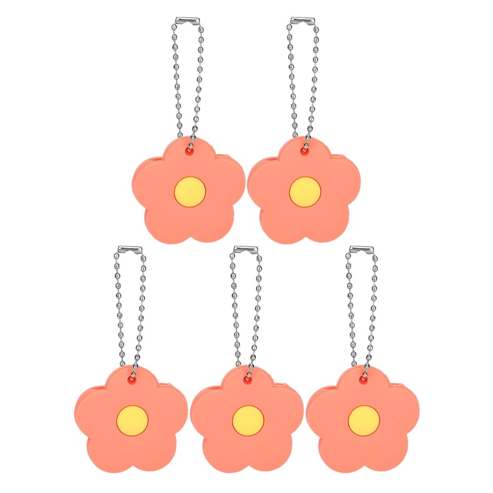 5Pcs Key Turner Aid PVC Cover Protector,Elderly Grip Accessories for Home Petal Shape L(Orange)