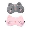 2 Pack Cute Travel Cat Sleep Eye Mask, Soft Animal Cartoon Funny Blindfold Sleeping Eye Mask Eye Cover for Women Sleep Plane Office Nap (Pink Grey) view 1