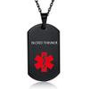 MZC Jewelry BLOOD THINNER Medical Alert Necklace for Men Women Stainless Steel Engraved Medical ID Tag Emergency Alert Identification Pendant with Chain view 1