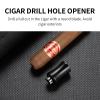 CIGARLOONG Cigar Punch 3-in-1 Retractable and Screw Out Punch Anti-Hot Draw Tool(Silver) view 4