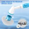 CINGK Electric Rotary Scrubber, Cordless Electric Rotary Scrubber, Electric Cleaning Brush, Bathroom Scrubber with 3 Replacement Brushes, Adjustable Extension Arm for Shower Tub Sink Tile Floor view 4
