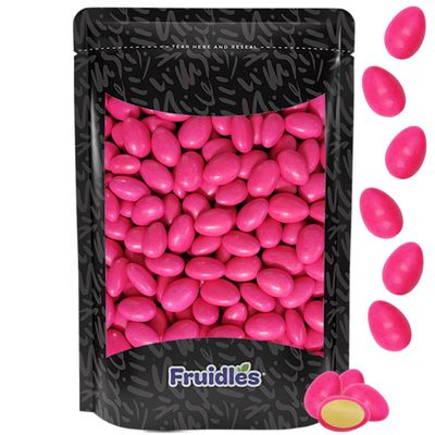 Fruidles Vibrant Jordan Candy Almonds with a Sweet Sugar Coating, Kosher Certified Parve (Half-Pound, Pink)