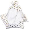 12-Pack X-Large Linen Burlap & Organza Gift Bags w. Drawstrings (7.5x11.5 in, White / Gold Polka) - Party Favors, Presents, Samples & Treats Mesh Pouch by The Display Guys view 1