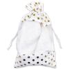 12-Pack X-Large Linen Burlap & Organza Gift Bags w. Drawstrings (7.5x11.5 in, White / Gold Polka) - Party Favors, Presents, Samples & Treats Mesh Pouch by The Display Guys view 2