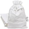 12-Pack Large Linen Burlap & Organza Gift Bags w. Drawstrings (6.5x8.5 in, White) - Party Favors, Presents, Samples & Treats Mesh Pouch by The Display Guys view 1
