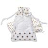 12-Pack Medium Linen Burlap & Organza Gift Bags w. Drawstrings (5x7 in, White / Gold Polka) - Party Favors, Presents, Samples & Treats Mesh Pouch by The Display Guys view 1