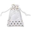 12-Pack Medium Linen Burlap & Organza Gift Bags w. Drawstrings (5x7 in, White / Gold Polka) - Party Favors, Presents, Samples & Treats Mesh Pouch by The Display Guys view 2