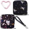 Adorable Pink Peri - Reusable Sanitary Napkin Pads Storage Bag Portable for Women Girls | Made of Nylon Water Resistance Reusable | Zero Waste Period (Unicorn + Fox) view 1