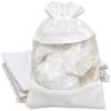 12-Pack X-Large Linen Burlap & Organza Gift Bags w. Drawstrings (7.5x11.5 in, White) - Party Favors, Presents, Samples & Treats Mesh Pouch by The Display Guys view 1