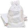 12-Pack Medium Linen Burlap & Organza Gift Bags w. Drawstrings (5x7 in, White) - Party Favors, Presents, Samples & Treats Mesh Pouch by The Display Guys view 1