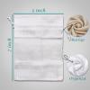12-Pack Medium Linen Burlap & Organza Gift Bags w. Drawstrings (5x7 in, White) - Party Favors, Presents, Samples & Treats Mesh Pouch by The Display Guys view 3