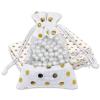 12-Pack Small Linen Burlap & Organza Gift Bags w. Drawstrings (3.5x5.5 in, White / Gold Polka) - Party Favors, Presents, Samples & Treats Mesh Pouch by The Display Guys view 1