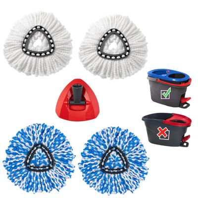 O-Cedar Mop Head Replacement  4 Pcs Durable and Machine Washable Mop Heads Replacements with Triangle Spin Mop Replacement Head Base  Compatible with O-Cedar Mop, O-Cedar Spin Mop, & Ocedar Mop Head