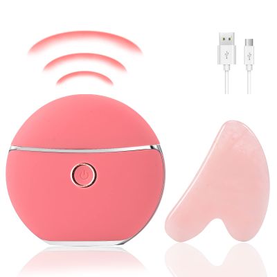 Electric Gua sha with Manually Gua Sha, Facial Body Sculpting Gua Sha Massager Anti Aging Facial Beauty Instrument Scraping Massage Beauty Scraping Instrument Hand Scraping Tools (Pink)