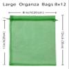 Jexila 50PCS Large Green Organza Gift Bags 8X12 inch Mesh Drawstring Pouch for Christmas St.Patricks Day Party Favor Goody Cany Treat Bags view 2