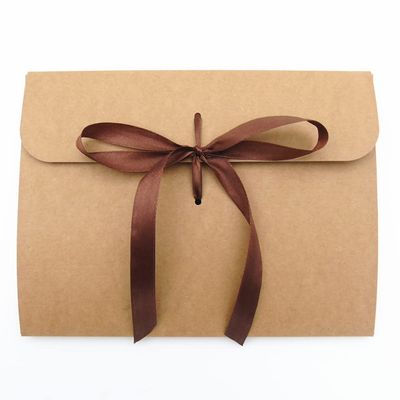 10PCS Gift Wrapping Bag for Scarves, Large Gift Envelopes Silk Scarf Shirt Present Bags Birthday Wedding Christmas Kraft Gift Bags Party Favor Gift Packing Envelopes with Ribbon