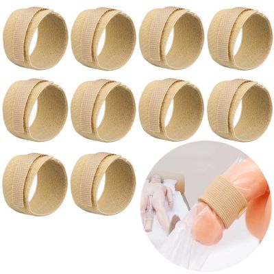 10 Pcs Male External Catheter Strap, Adjustable Urinary Incontinence Penile Clamp Fixer Reusable Holder Band Men - No More Leaking, Camel