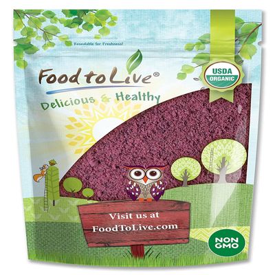 Food to Live Organic Black Elderberry Juice Powder, 6 Ounces  Non-GMO, Made from Raw Dried Berries, Unsulfured, Vegan, Bulk, Great for Baking, Smoothies, Yogurts, No Sulphites, Contains Maltodextrin