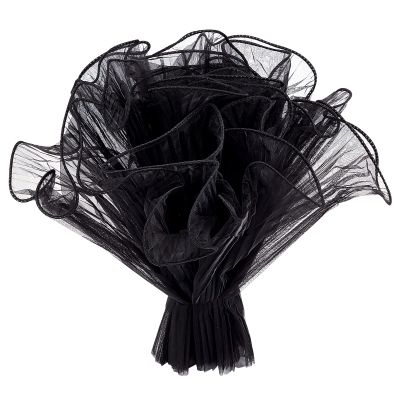 NBEADS 2 Bags Flower Wrapping Mesh Paper, Flower Wrapping Paper Floral Packaging Supplies Flower Bouquets Wrapping for Mother's Day Valentine's Day Wedding, Black, 11 X 180/Bags