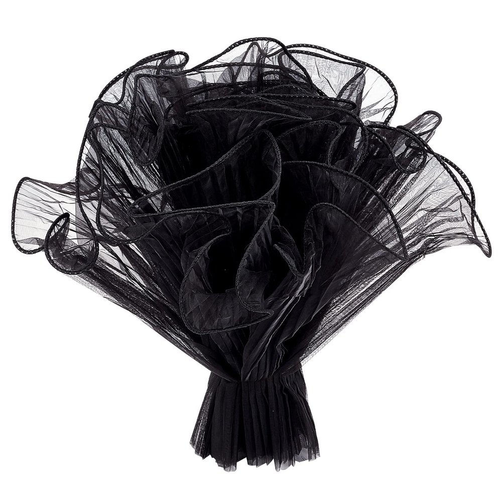 NBEADS 2 Bags Flower Wrapping Mesh Paper, Flower Wrapping Paper Floral Packaging Supplies Flower Bouquets Wrapping for Mother's Day Valentine's Day Wedding, Black, 11 X 180/Bags