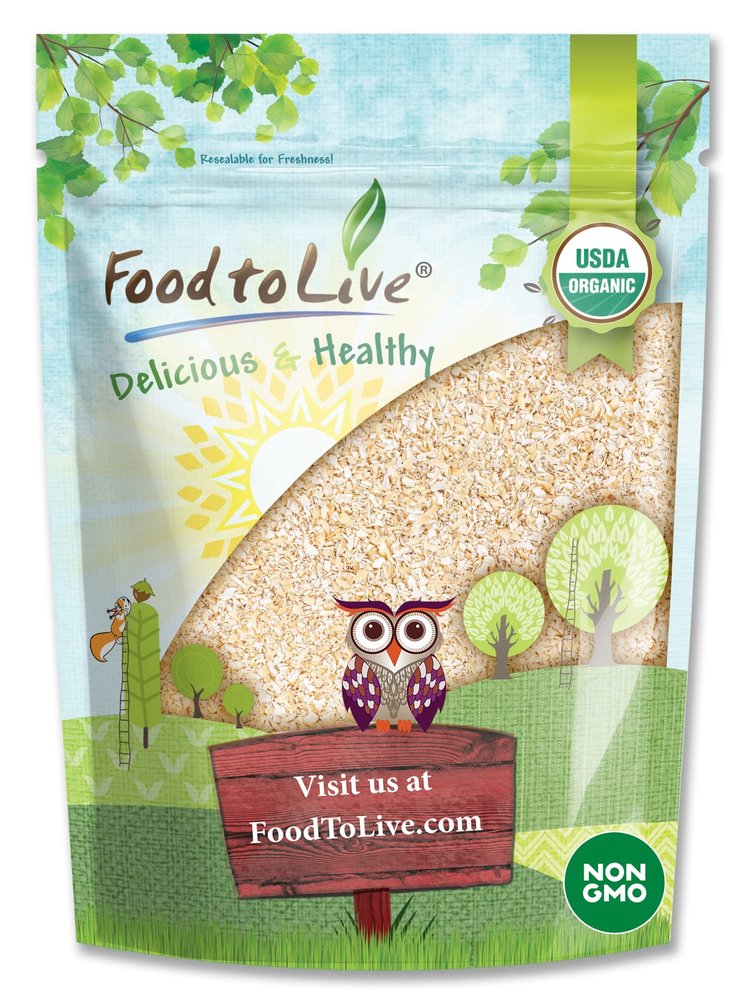 Food to Live Organic Oat Bran, 4 Pounds  Non-GMO, Kosher, Raw, Vegan, Bulk, High Fiber Hot Cereal, Milled from High Protein Oats